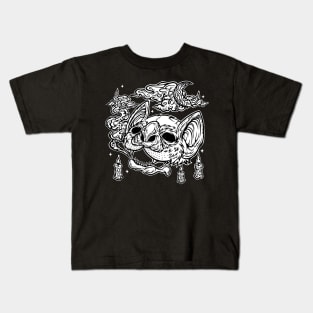 Bat Skull b/w Kids T-Shirt